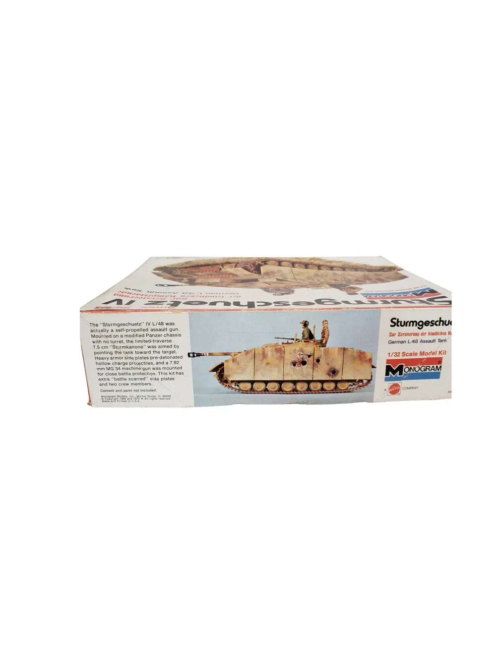 Vintage Monogram Sturmgeschuetz IV 1/32 Armor Series Vehicle 1972 WW II